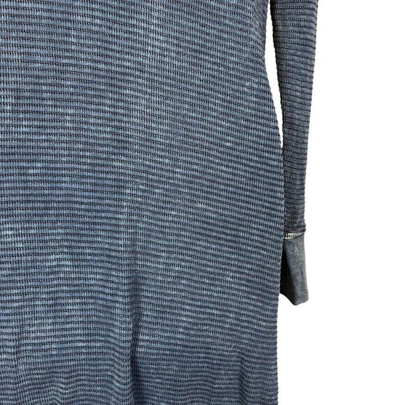 Able Womens Ribbed Blue Long Sleeve Cold Shoulder USA Made Knit Dress sz Large - Picture 12 of 16